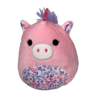 Kellytoy Mini Squishmallows 5” Mikah the Pink Unicorn with Floral Belly